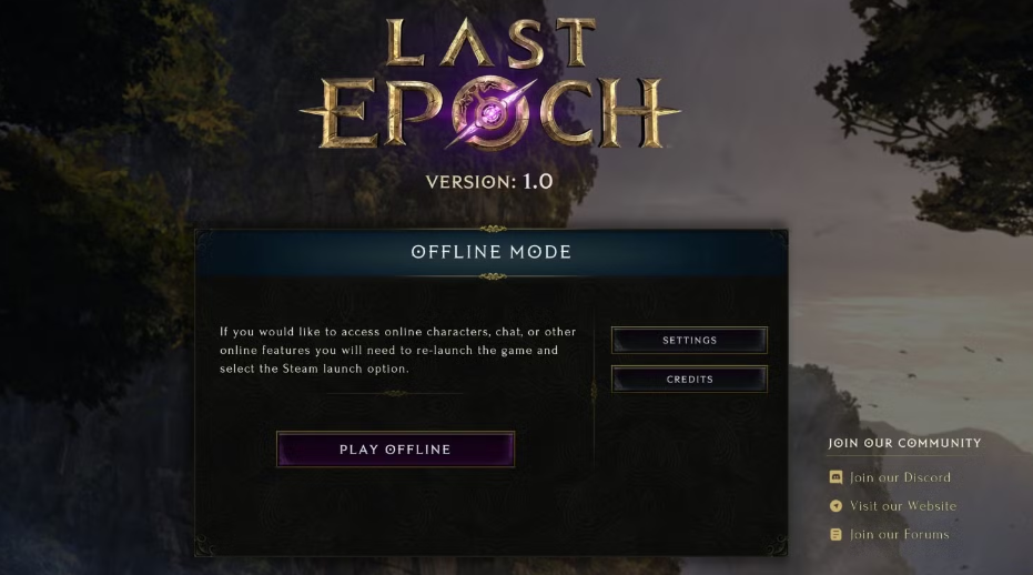 last epoch offline mode